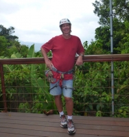  Lucky at the canopy tour - no nerves yet!